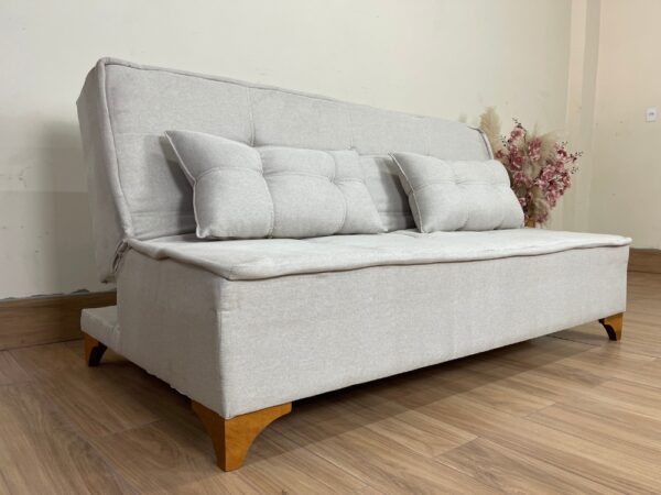 aSofá Cama Zayn 1.86m – Bege Linho