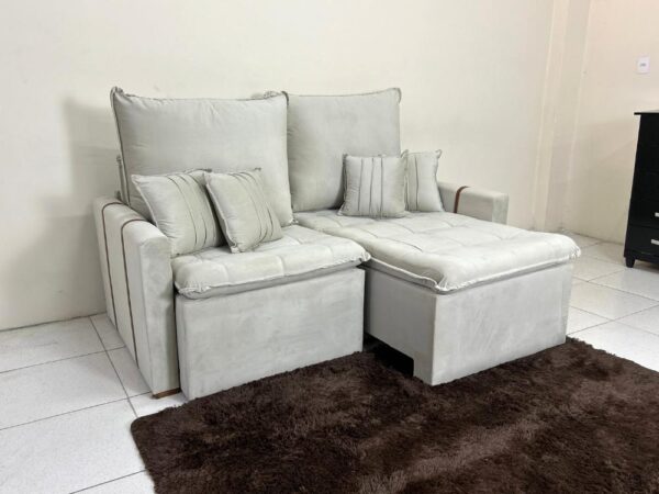 Sofá Cama Chicago Plus 1.80m – Bege Veludo