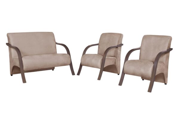 Conjunto de Poltronas Imperatriz 3Pcs 2.1.1Lgs Veludo Inca Marrom/azul/bege/vermelho/cinza - Imagem 4
