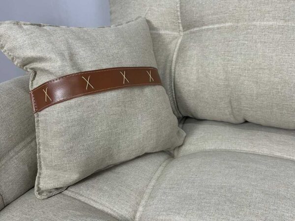 Sofá 3 lugares Creta 2.00m – Cinza Linho/ bege linho - Imagem 2