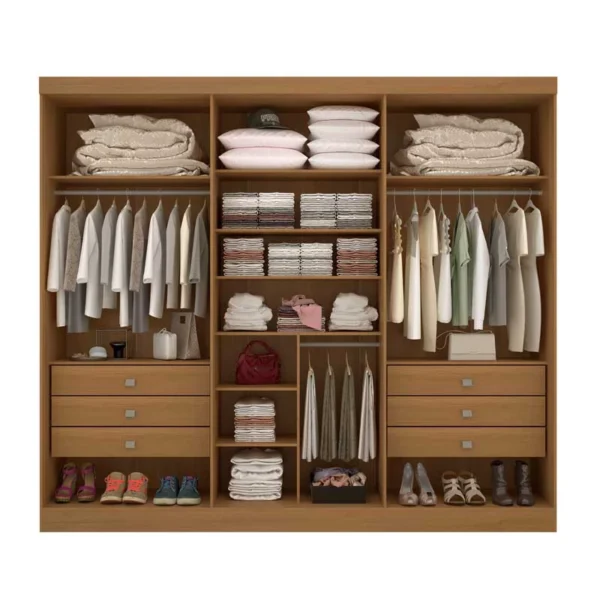GUARDA ROUPA Casal Da Vinci Plus Cinamomo/Cinamomo off 6 Portas 6 Gavetas 100% MDF Larg. 2.75m - D Doro - Imagem 3
