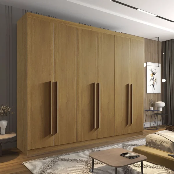 GUARDA ROUPA Casal Da Vinci Plus Cinamomo/Cinamomo off 6 Portas 6 Gavetas 100% MDF Larg. 2.75m - D Doro