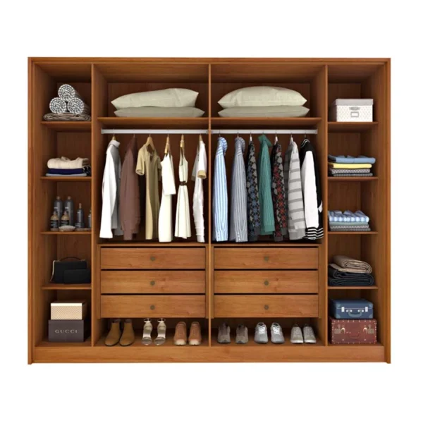 Roup. Barcelona Cinam/Off 6 PTS 6 Gavetas C/ Detalhe Ripado Larg. 2.75m -MONTAGEM GRATIS - Imagem 2