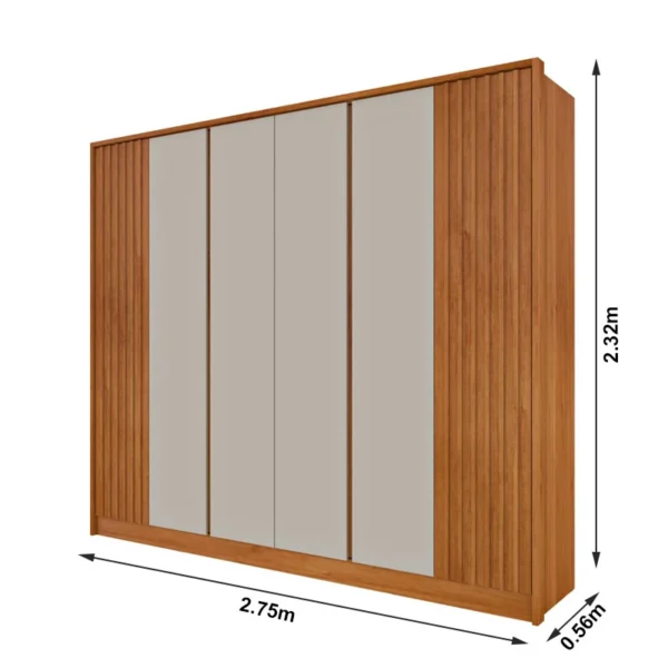 Roup. Barcelona Cinam/Off 6 PTS 6 Gavetas C/ Detalhe Ripado Larg. 2.75m -MONTAGEM GRATIS - Imagem 3