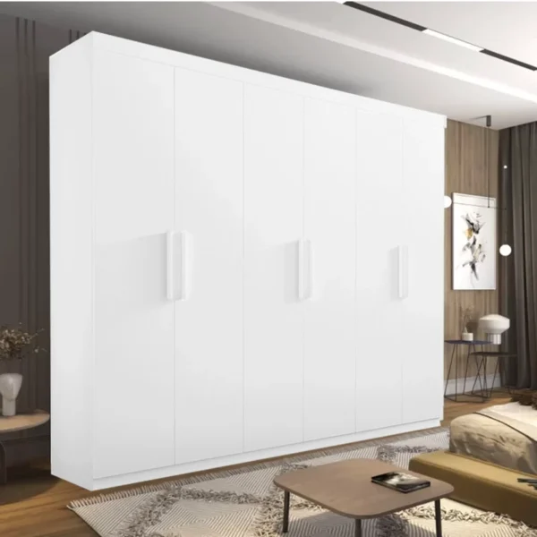 GUARDA ROUPA Casal Colibri Cinamomo/Off/ Branco 6 Portas 6 Gavetas Larg. 2.05m - D' Doro - Imagem 2