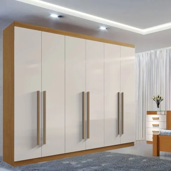 GUARDA ROUPA Casal Da Vinci Plus Cinamomo/Cinamomo off 6 Portas 6 Gavetas 100% MDF Larg. 2.75m - D Doro - Imagem 2