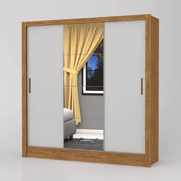 GUARDA ROUPA Casal Dubai Branco/ 3 Portas C/ 1 Espelho Larg. 1.79m - Carioca