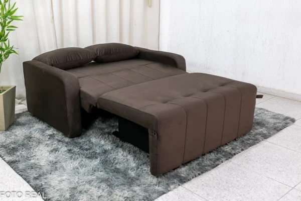 aSofá Cama Amora New Larg. 1.37m Veludinho Cinza 250 - Imagem 2