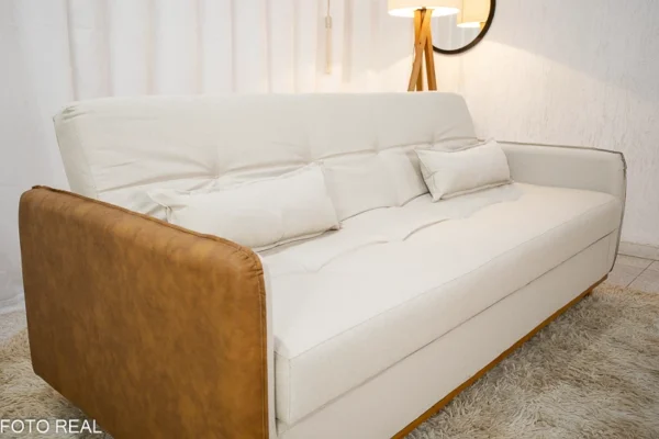 aSofá Cama Ipanema Baú larg. 2.05m Linho Bege 2274 - Imagem 4