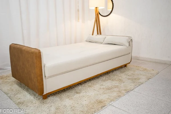 aSofá Cama Ipanema Baú larg. 2.05m Linho Bege 2274 - Imagem 2