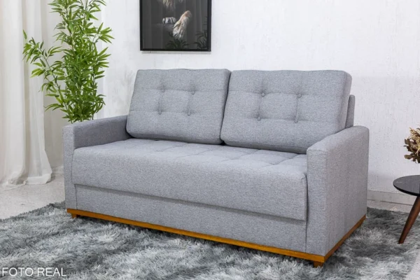 Sofá 3 lugares Living Áustria 1.70m Veludo Azul/marrom/bege/cinza/linho cinza - Imagem 5