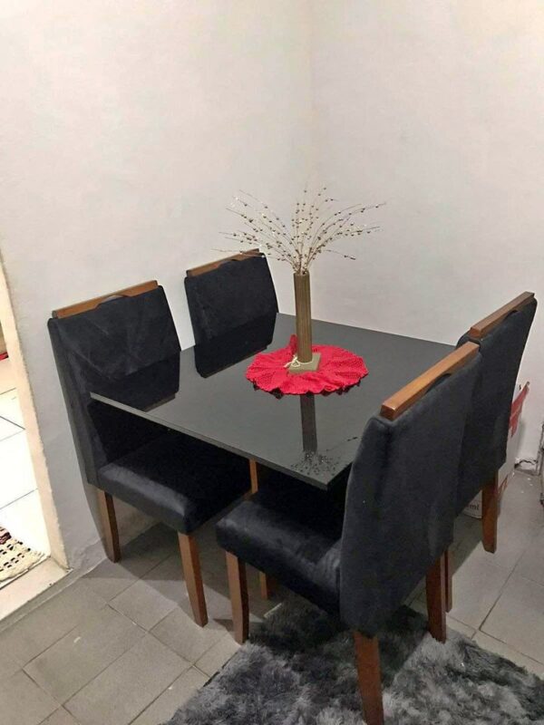 aaMesa de Jantar Los Angeles 0.90×0.90 Com 4 Cadeiras Califórnia – Cinamomo
