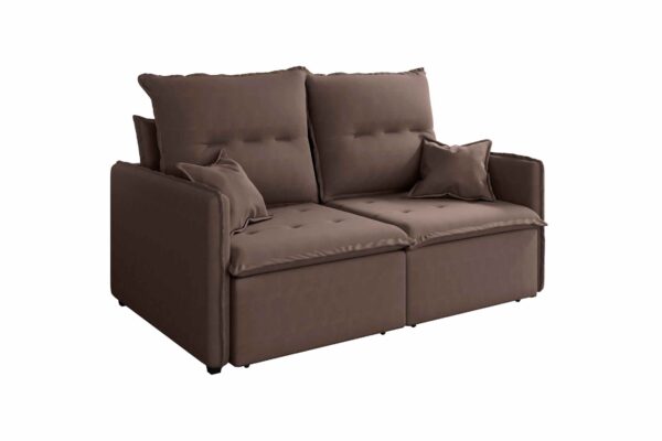 SOFA RETR ARABE 200CM VELUDO - ULTIMAS PEÇAS MARROM E CINZA - Imagem 2