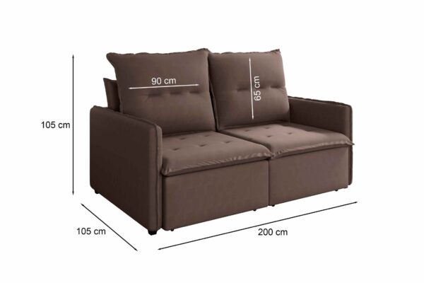 SOFA RETR ARABE 200CM VELUDO - ULTIMAS PEÇAS MARROM E CINZA - Imagem 4