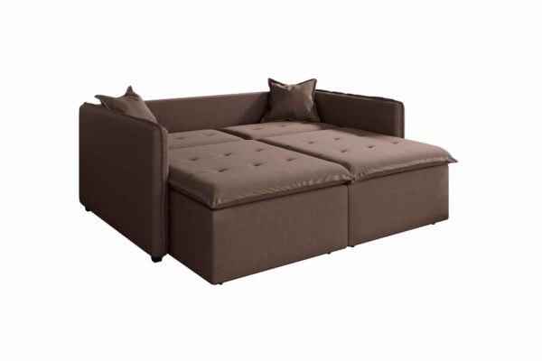 SOFA RETR ARABE 200CM VELUDO - ULTIMAS PEÇAS MARROM E CINZA - Imagem 3