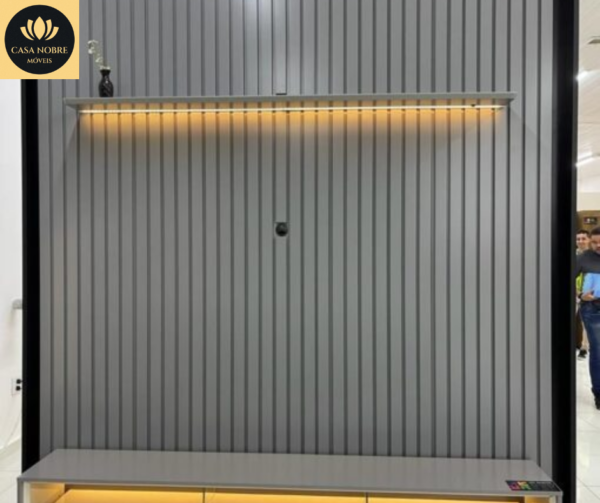 fPainel até 85″ Nobre 230 Cinza + Rack Requinte 212 Cinza/Off White