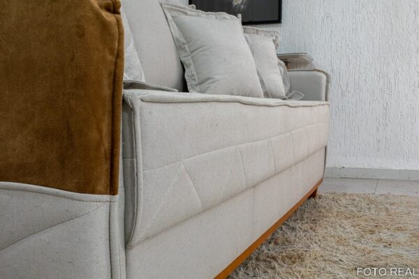 Sofá 3 lugares Vican Linho Bege 5044 Detalhe 05 Larg. 2.00m - Molas Bonnel - Imagem 3