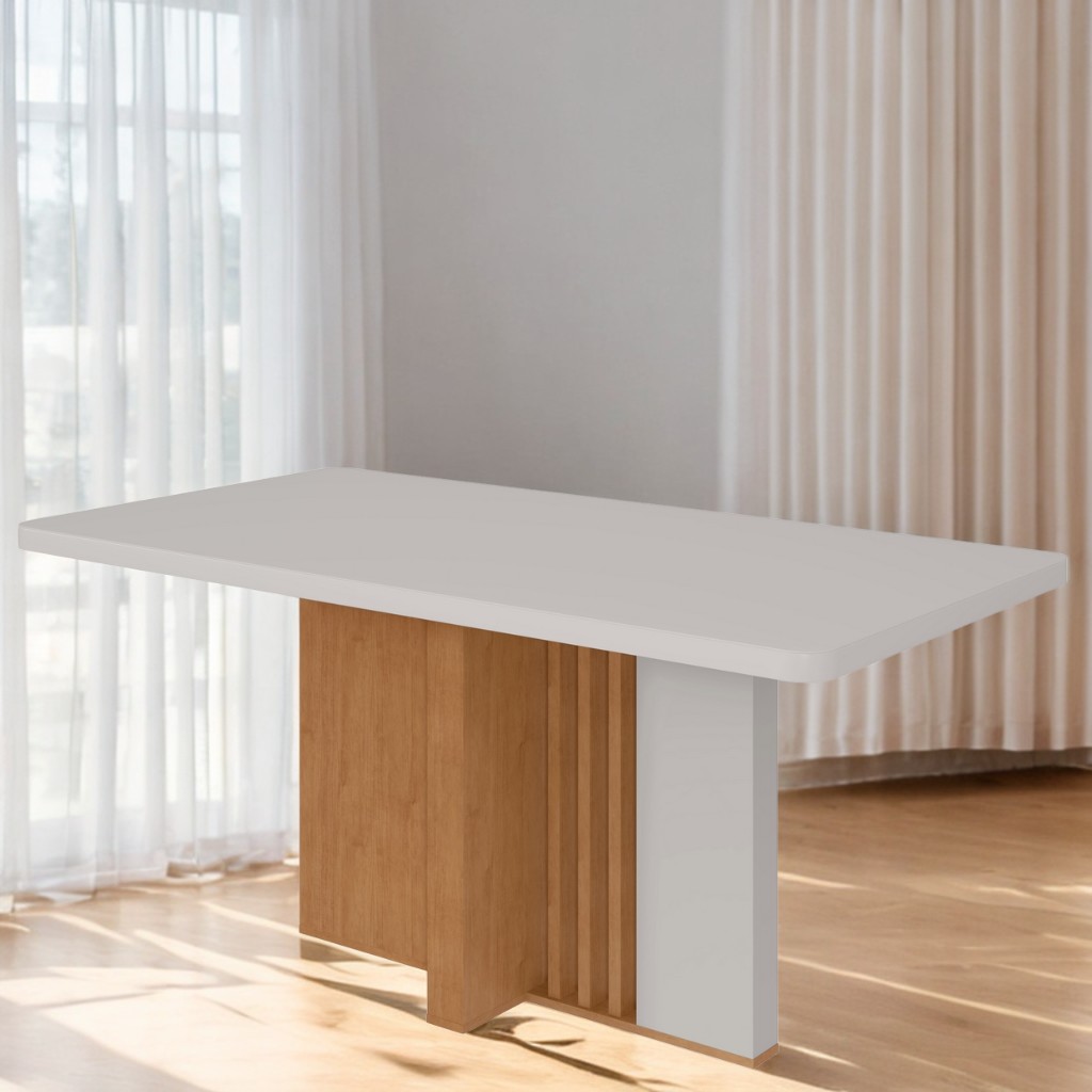 Mesa Astrid (Tampo Maxi) 170 Amêndoa Clean/Off Whi