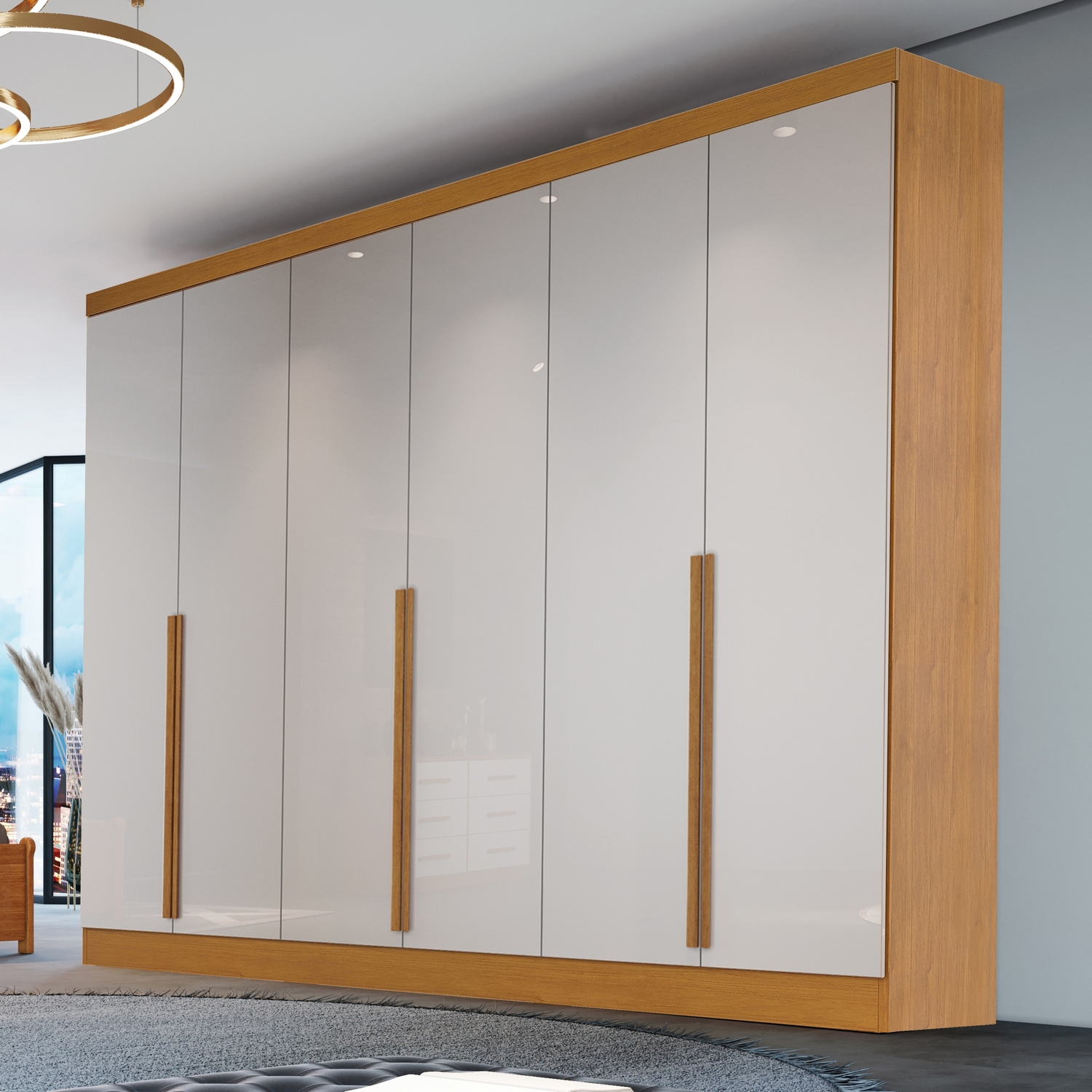 Guarda-Roupa 6 Portas Alvorada 2,70 m Nature/Off W