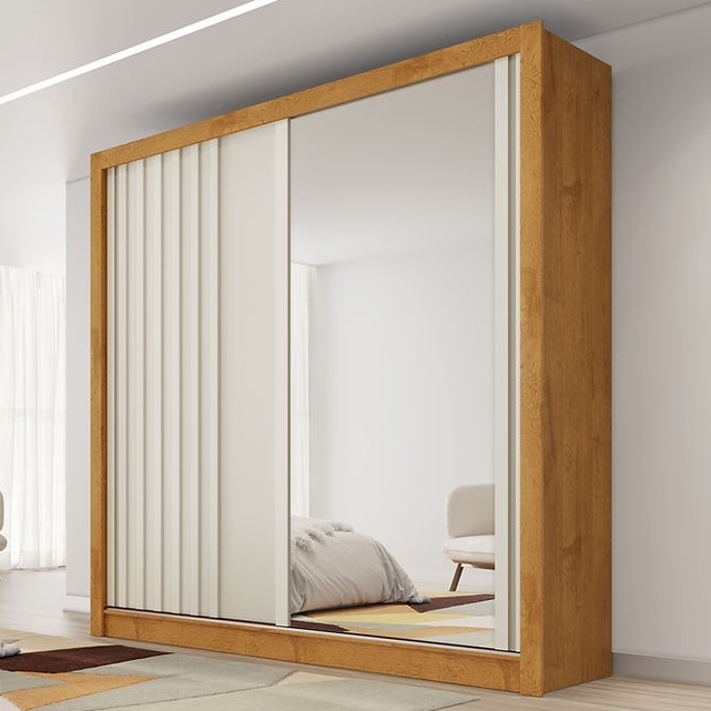 Guarda-Roupa 2 Portas Lugano 1,80 m Peroba/Off Whi